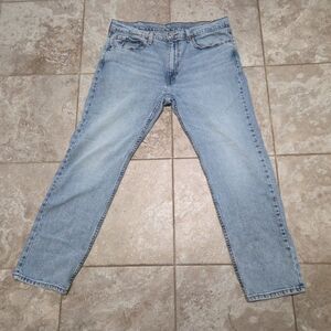 MENS LEVI STRAUSS CO 502 STRAIGHT FIT LT BLUE FLEX DENIM JEANS SZ 36 X 30